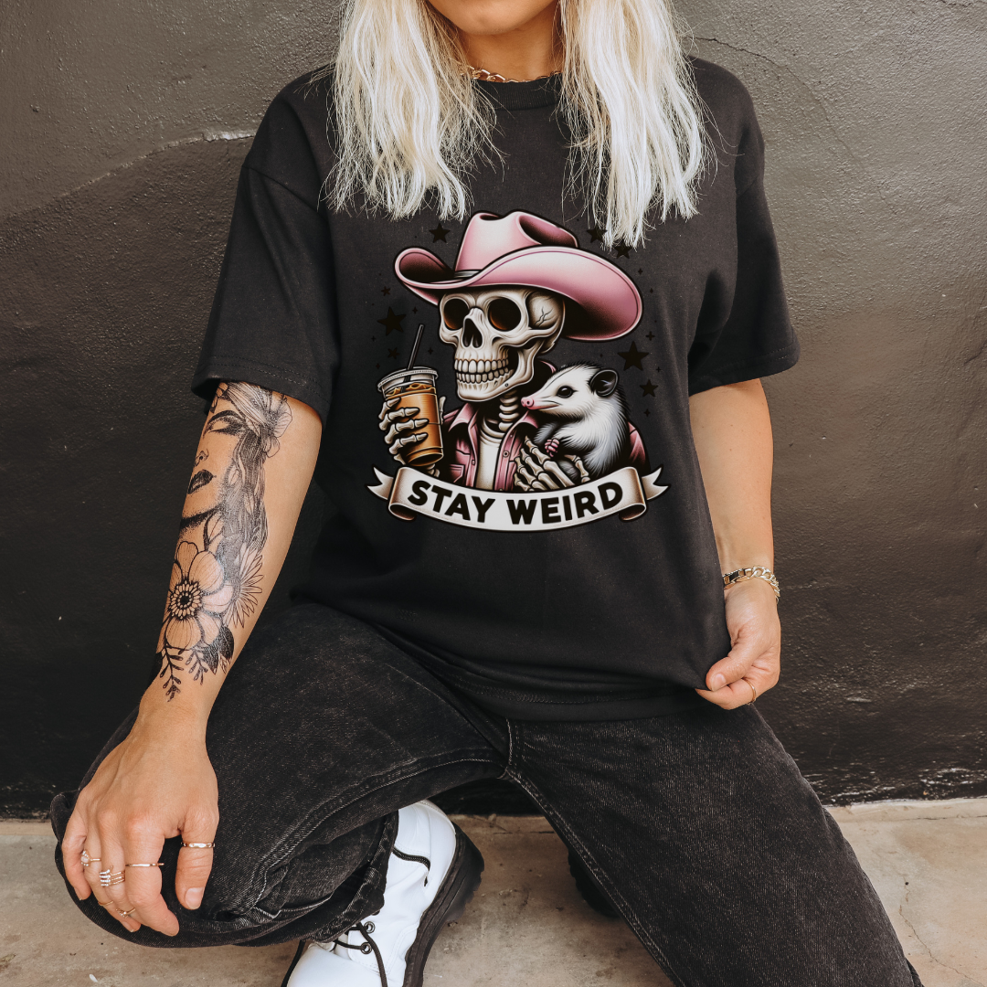 Stay Weird Skeleton Tee