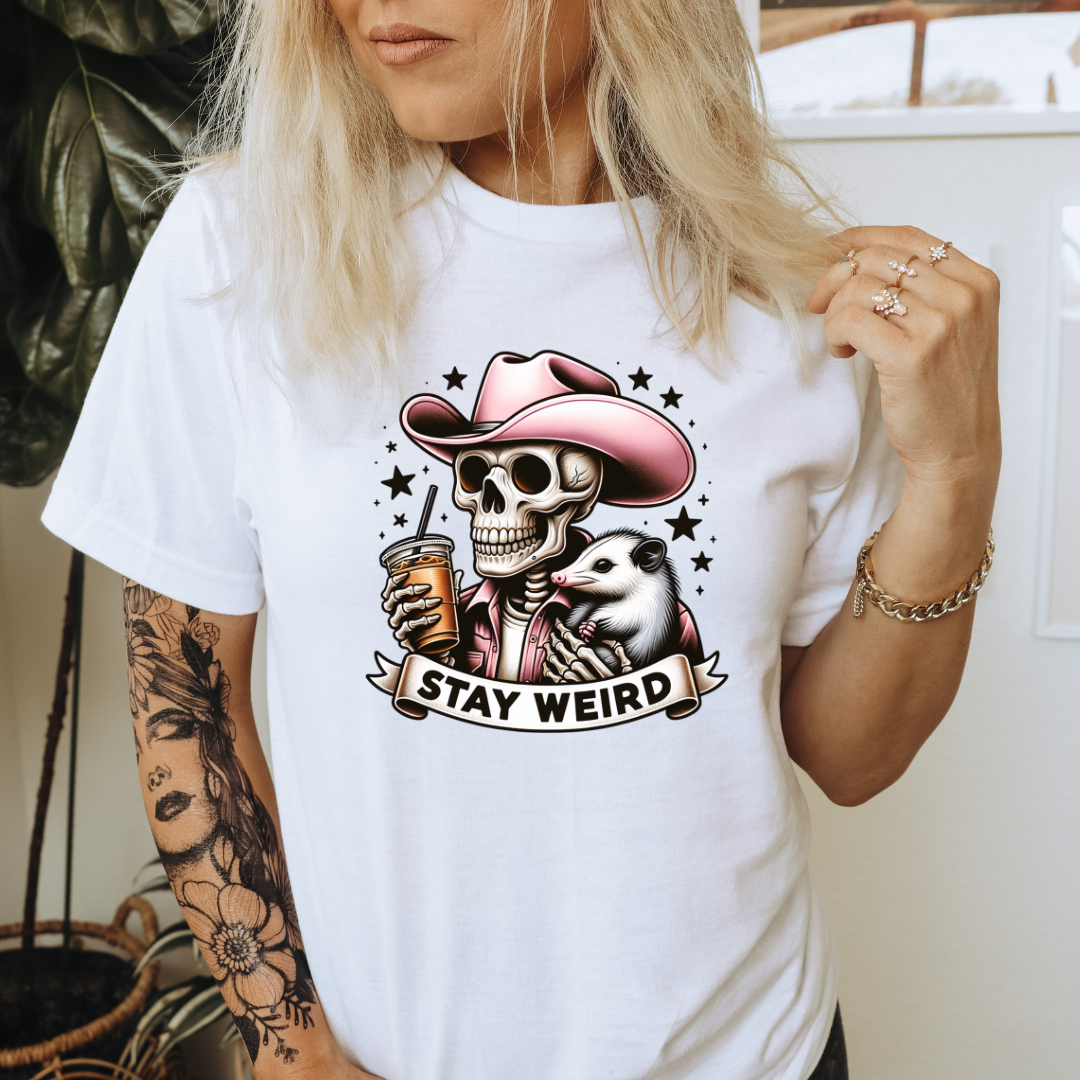 Stay Weird Skeleton Tee