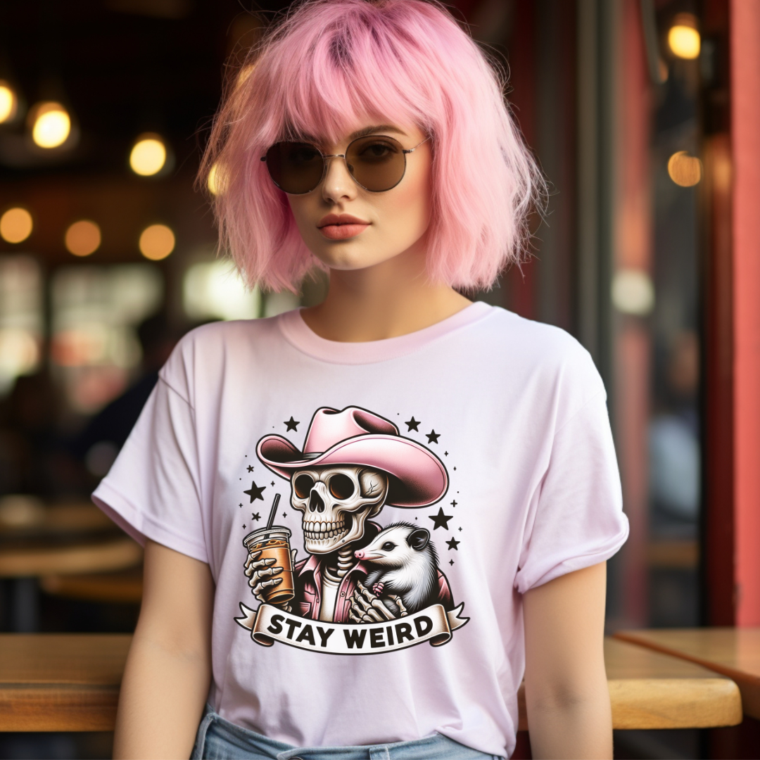 Stay Weird Skeleton Tee